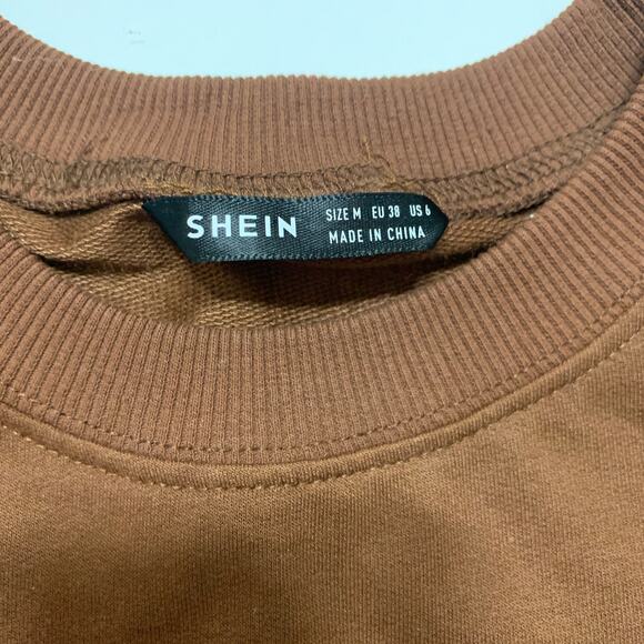 SHEIN NWOT Brown Long Sleeve Graphic Sweatshirt Medium - Picture 4 of 9